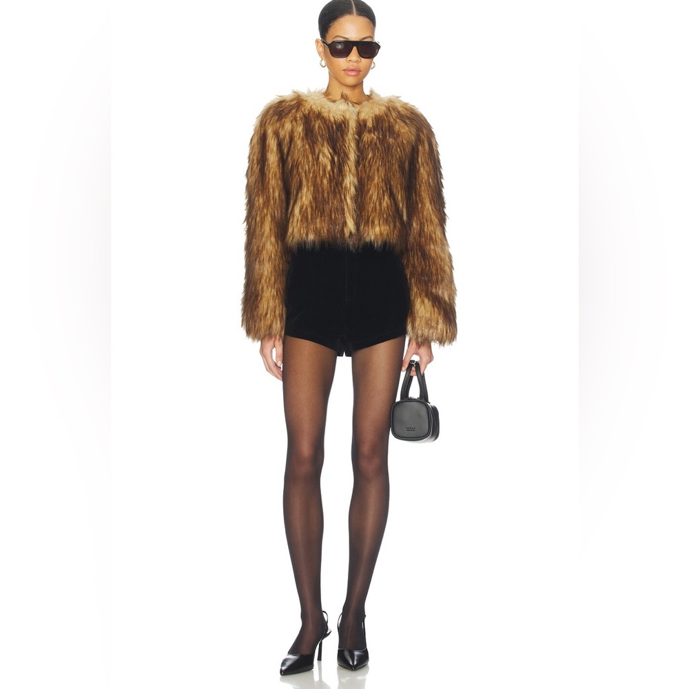 A.L.C. Gina Faux Fur cropped jacket